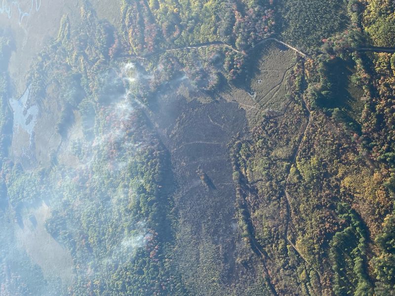 Photo of the smoke from the 2025 Roscommon County wildfire.