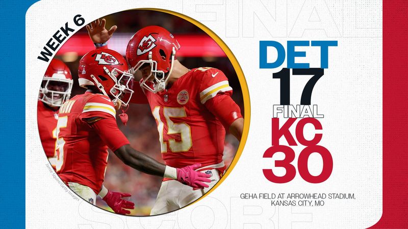 Chiefs 30, Lions 17 in Week 6