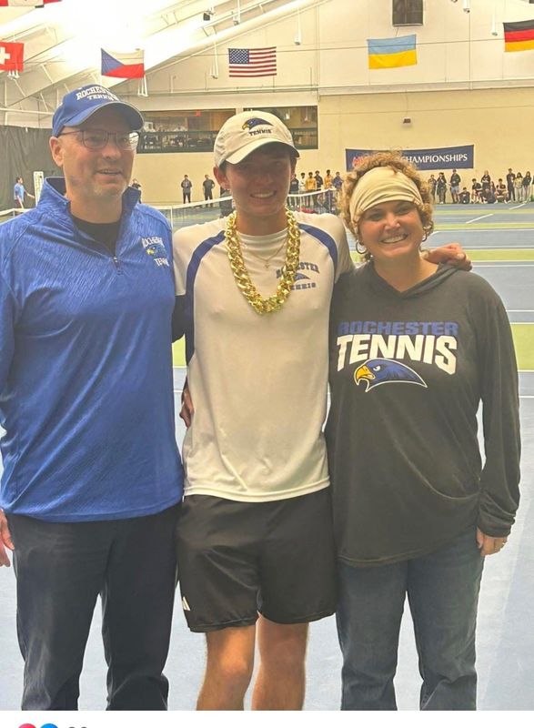Rochester senior Chad Anderson won the Division 1 No. 1 singles state title 7-5, 6-7, 7-5 at the Greater Midland Tennis Center on Saturday Oct. 18.