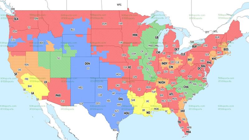 Week 9 FOX broadcast map