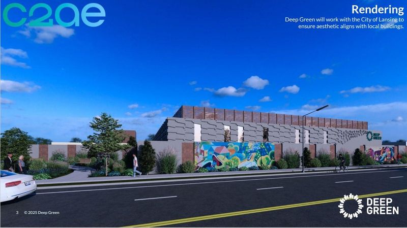 A rendering of the $120 million data center being proposed for downtown Lansing.