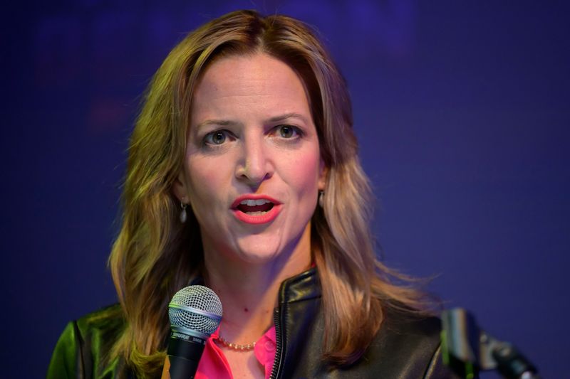 Michigan Secretary of State Jocelyn Benson speaks during a rally for her campaign for governor on Thursday, Nov. 6, 2025 in Royal Oak.