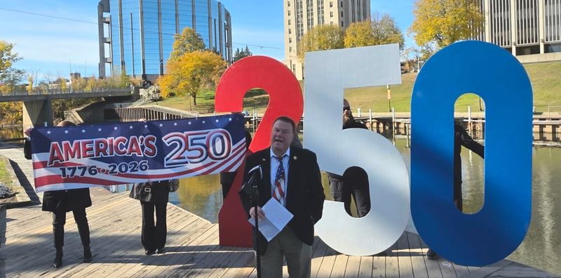 Macomb County Prosecutor Peter Lucido discusses plans for Macomb 250, a countywide celebration he is forming to mark the country's 250th birthday on July 4, 2026 in an announcement Nov. 6, 2025 in Mount Clemens.