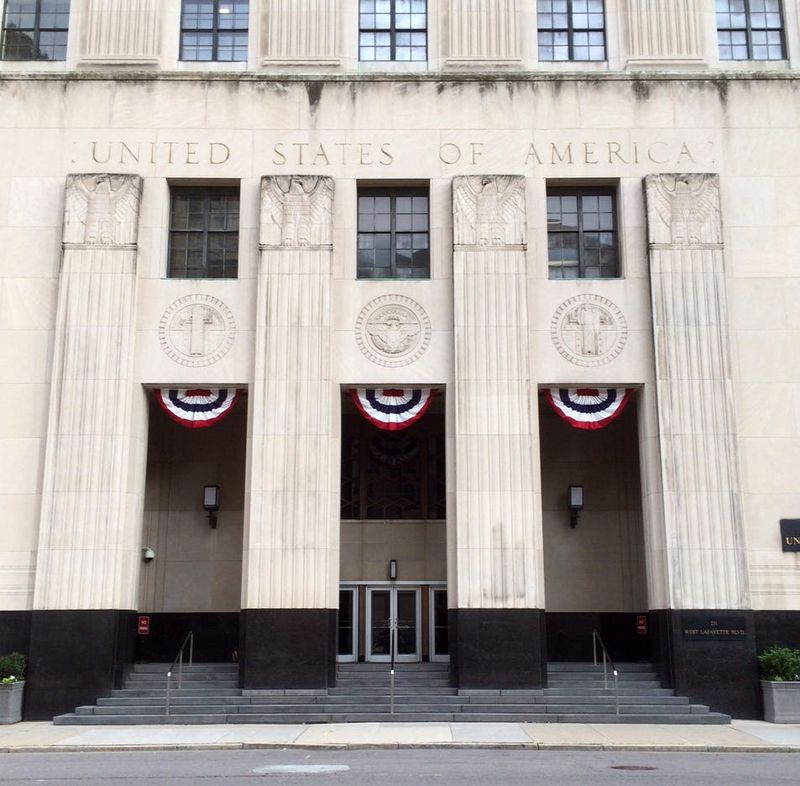 The Levin Federal Courthouse in downtown Detroit.