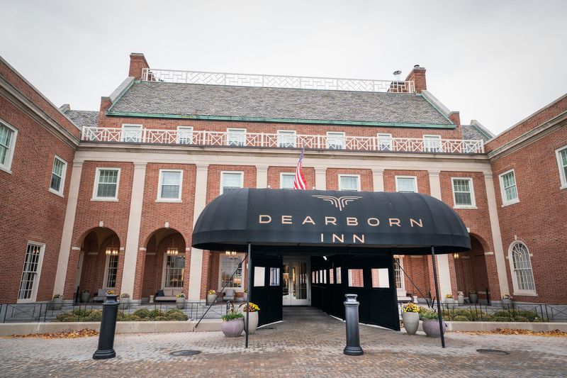 The Dearborn Inn has five replica, historically significant Colonial-style houses available to be booked for lodging. The homes were photographed Wednesday, Nov. 12, 2025 in Dearborn.