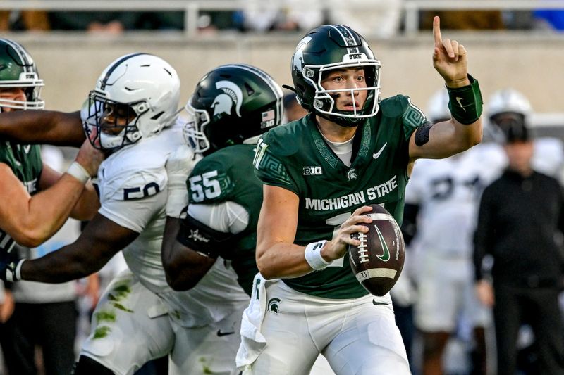 Michigan State's Alessio Milivojevic runs the ball against Penn State during the second quarter on Saturday, Nov. 15, 2025, at Spartan Stadium in East Lansing.