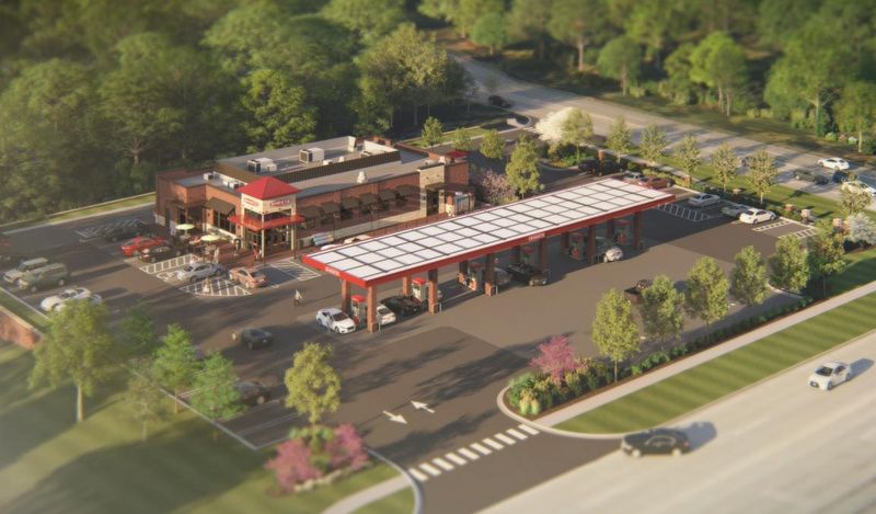 Renderings show plans for a Sheetz gas station and restaurant at Eight Mile and Newburgh roads in Livonia.