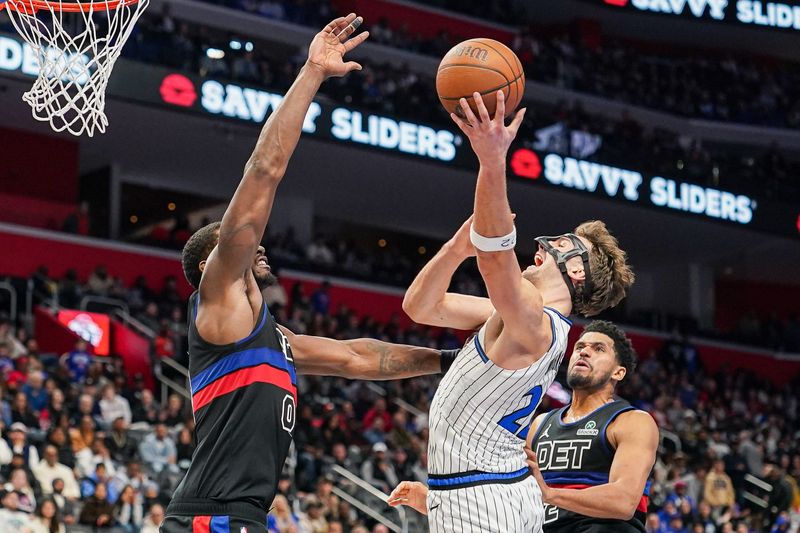 Orlando Magic forward Franz Wagner (22) goes for a basket against Detroit Pistons at Little Caesars Arena in Detroit on Friday, Nov. 28, 2025.