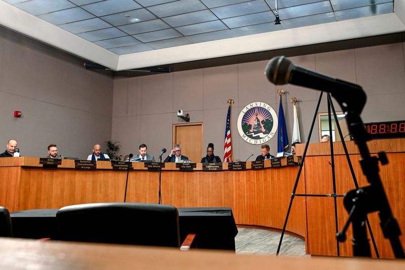 The Lansing City Council meets on Monday, Dec. 8, 2025, at city hall in Lansing.