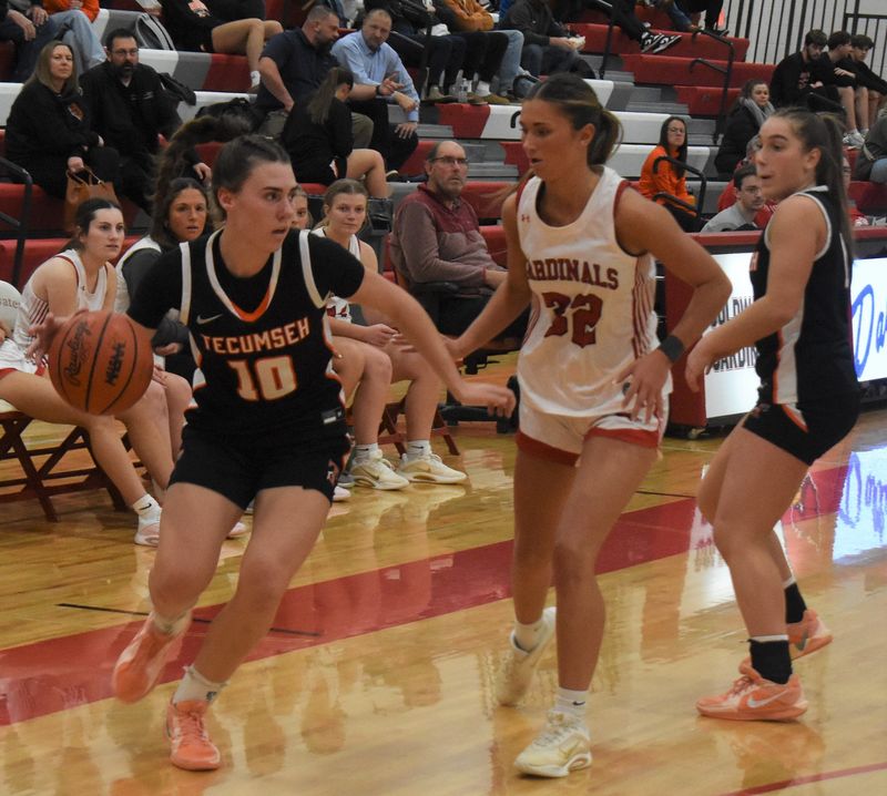 Tecumseh's Chloe Bullinger, shown here in early season action, helped lead the Indians to victory on Friday