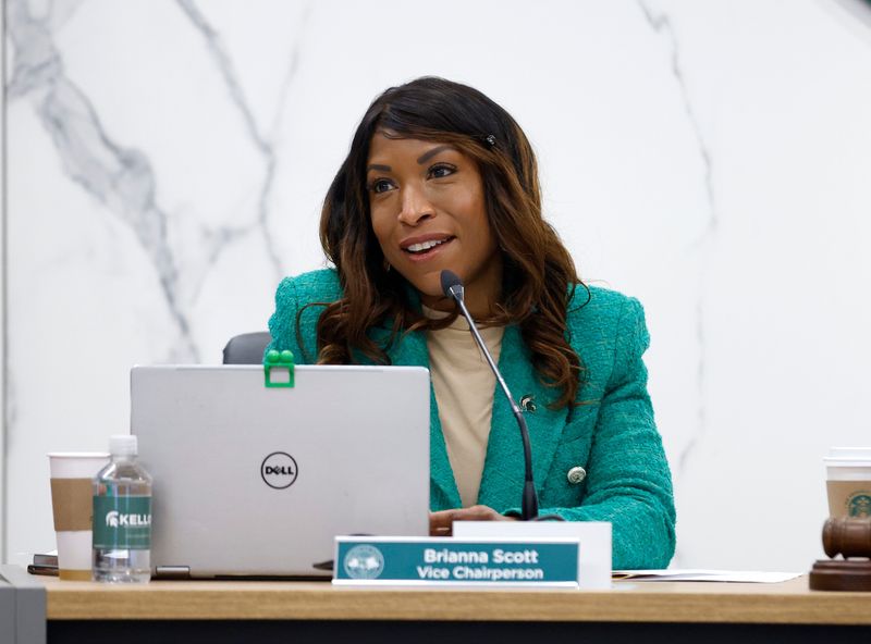 Trustee Brianna Scott is shown during the Michigan State University Board of Trustees meeting, Friday, Dec. 12, 2025, in East Lansing.