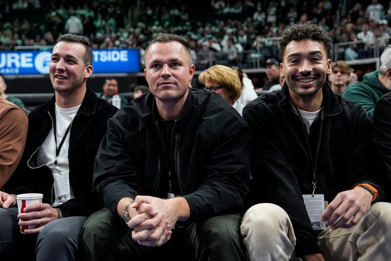 Detroit Tigers pitcher Tarik Skubal at Little Caesars Arena for the game between Michigan State and Oakland in Detroit on Saturday, Dec. 20, 2025.