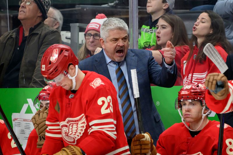 Coach Todd McLellan has the Red Wings in the playoff hunt, sitting with 72 points, tied with Montreal for second place in the Atlantic Division.