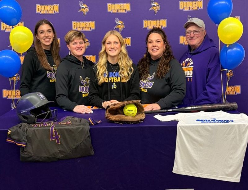 Bronson senior Ashlynn Harris will continue her academic and softball careers with Madonna University.