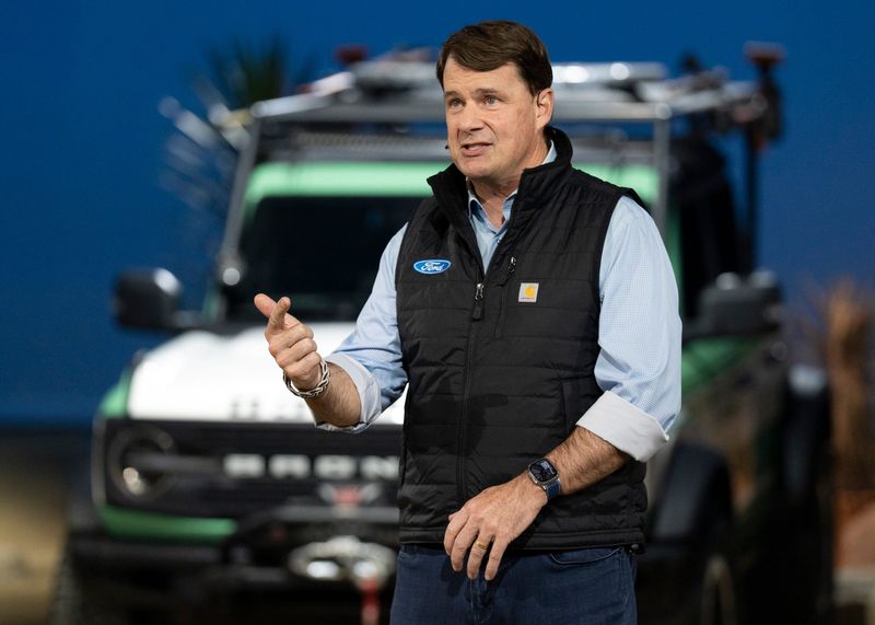 Ford CEO Jim Farley speaks at Huntington Place in downtown Detroit on Tuesday, Jan. 13, 2026.