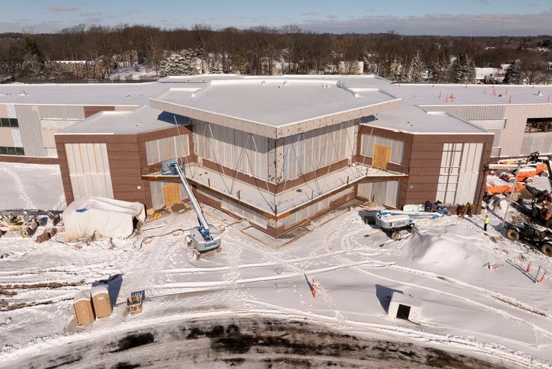 Construction continues at the new Sheiko Elementary School in West Bloomfield on Jan. 15, 2026. The money for the school building construction was among an increase in bond proposals in Metro Detroit in past five years, according to a Detroit News review.