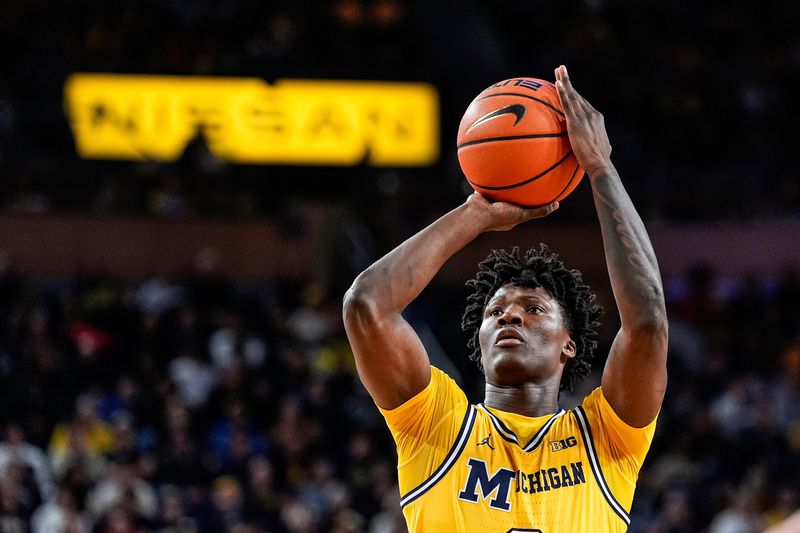 Michigan guard L.J. Cason (2) attempts a free throw against the Ohio State during the first half at Crisler Center in Ann Arbor on Friday, Jan. 23, 2026.