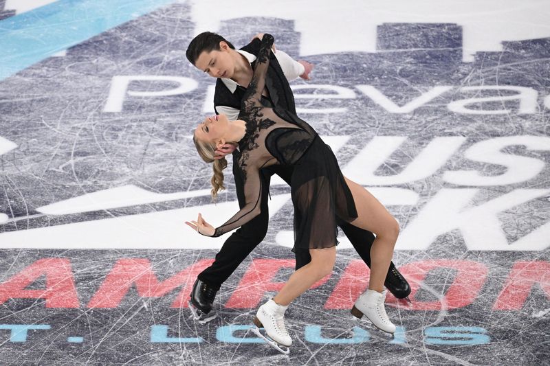 Emilea Zingas and Vadym Kolesnik perform in the ice dance free dance during the 2026 U.S. Figure Skating Championships at Enterprise Center in St. Louis on Jan. 10, 2026.