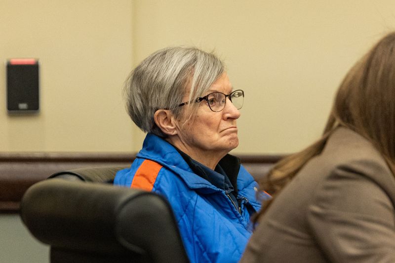 Karen Boes listens to testimony during an evidentiary hearing Feb. 5 in Ottawa County's 20th Circuit Court.