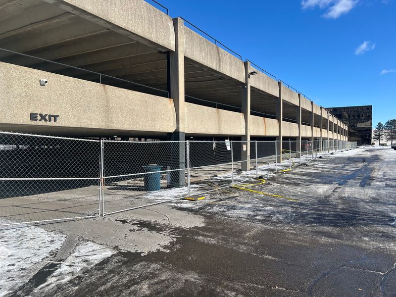 A parking on Garrison Place and Outer Drive collapsed in Dearborn on Friday, Feb. 7.
