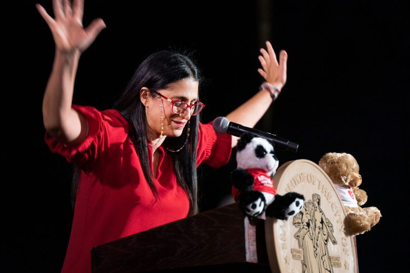 Dr. Mona Hanna celebrates the official launch of Rx Kids at an event at the Bonstelle Playhouse in Detroit on Monday, Feb. 9, 2026.