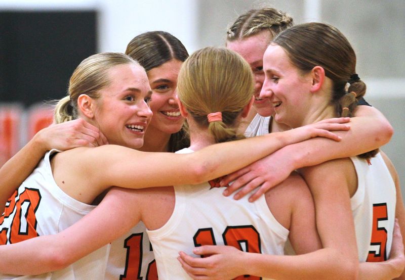 The Sturgis seniors came together for a special moment following Tuesday night's win.