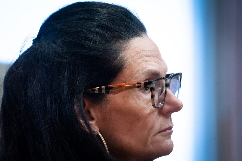 Oakland County District Judge Kirsten Nielsen Hartig sits in the Wayne County Probate Court in the Coleman A. Young Municipal Center in Detroit for her ongoing professional misconduct hearing on Friday, Feb. 6, 2026.