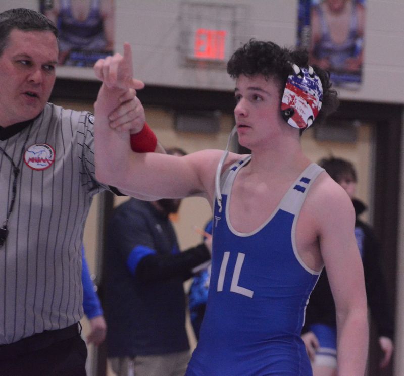 Inland Lakes freshman Gunnar Hanel was one of several Bulldog wrestlers to qualify for individual regionals during a Division 4 district meet at Manistique on Saturday, Feb. 14.