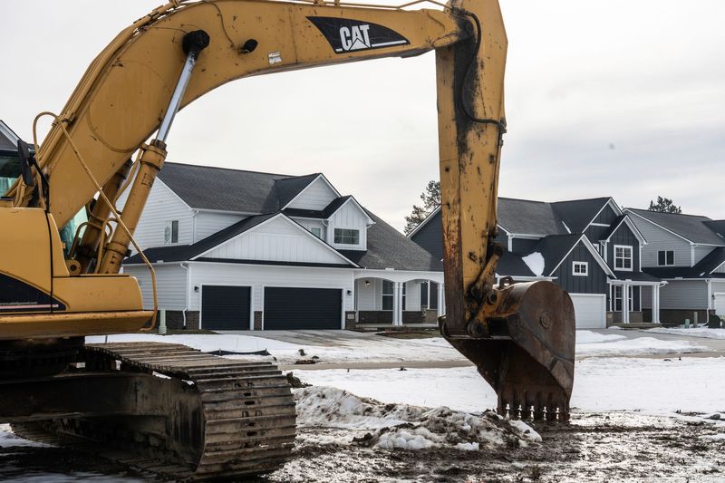 Newly built houses for sale are seen in the Shepherd’s Grove housing development in Commerce Township on Monday, Feb. 16, 2026.