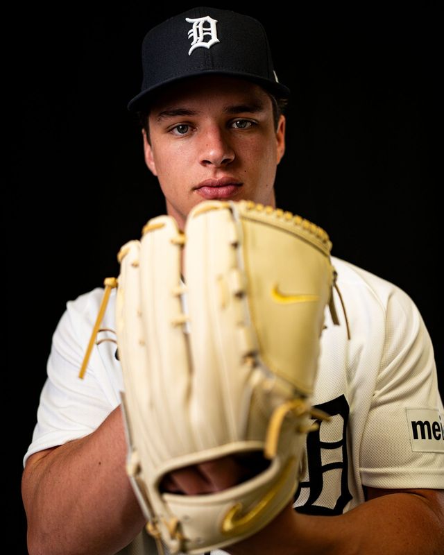 Detroit Tigers pitcher Jackson Jobe on picture day during spring training at TigerTown in Lakeland, Fla. on Tuesday, Feb. 17, 2026.