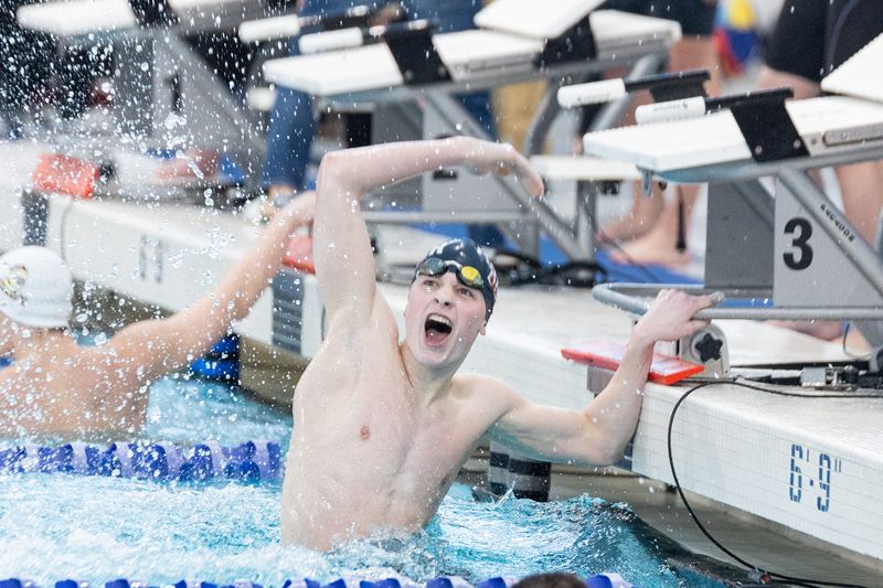 Hope swimmer Joseph Engle won the mile to kick off the final night of the MIAA Championships on Saturday, Feb. 21, at Holland Aquatic Center.