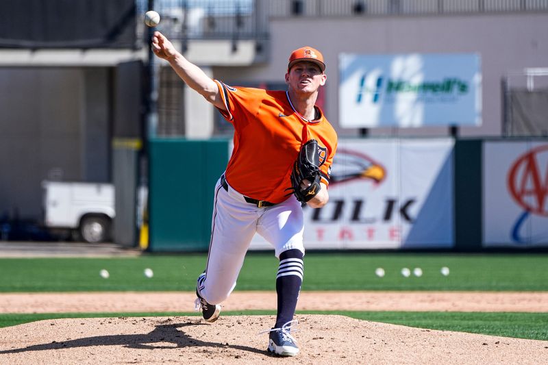 Detroit Tigers pitcher Troy Melton practices during spring training at TigerTown in Lakeland, Fla. on Friday, Feb. 20, 2026.