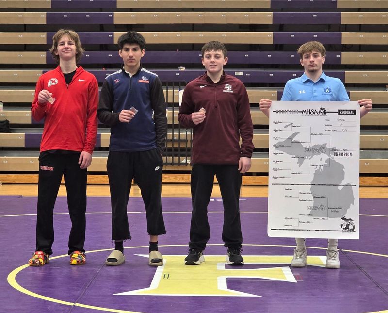 Adrian's Micah Blaker won gold at regionals in the 113-pound weight class