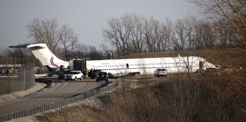 A plane carrying the Michigan basketball team was forced to abort a take off at the Willow Run Airport in Ypsilanti on March 8, 2017.