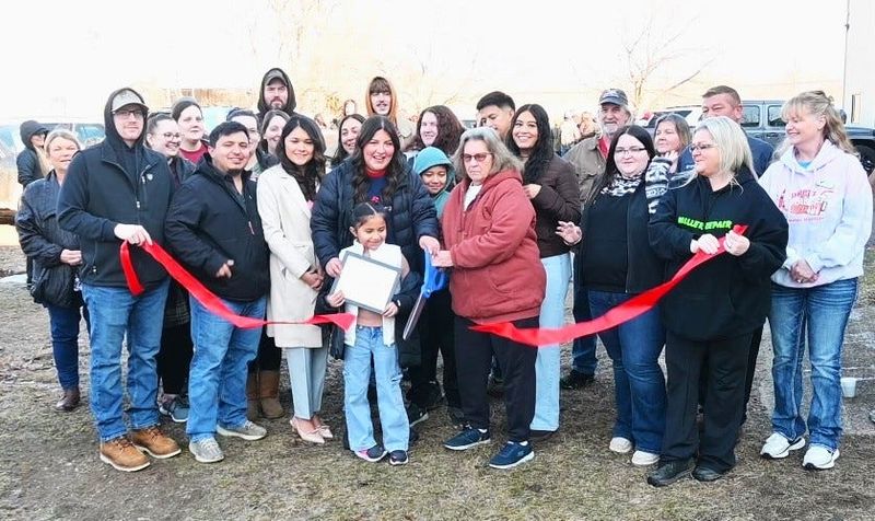 Coldwater Area Chamber of Commerce members along with employees of F&B Warehouse cut the ribbon to open the new sales warehouse at 129 Industrial Ave. on Friday Feb. 27, 2026.