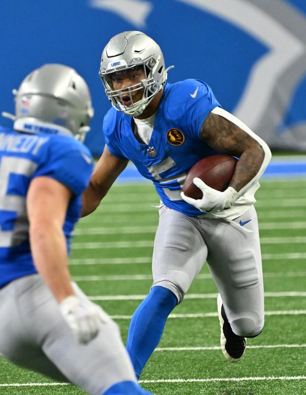 Running back David Montgomery, 28, played three seasons in Detroit after signing as a free agent in 2023. He carried the ball 562 times for 2,506 yards and scored 33 touchdowns.