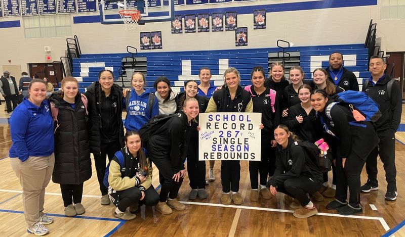 Adrian senior Ella Salenbien broke the single season rebounding record for Adrian High School in the victory