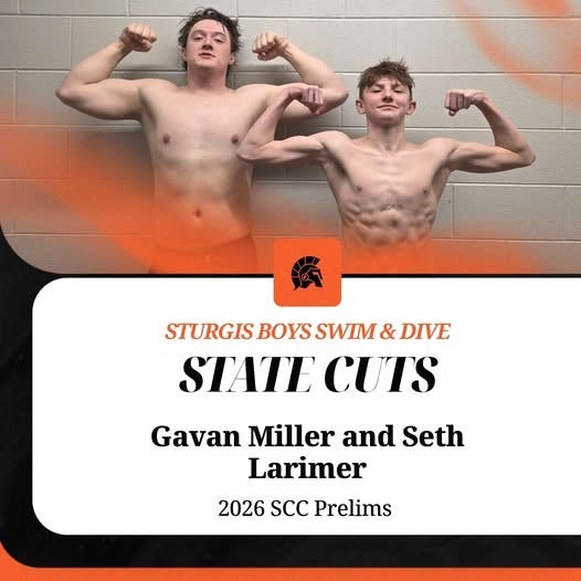 Gavan Miller and Seth Larimer of Sturgis are headed to the MHSAA swim state finals.