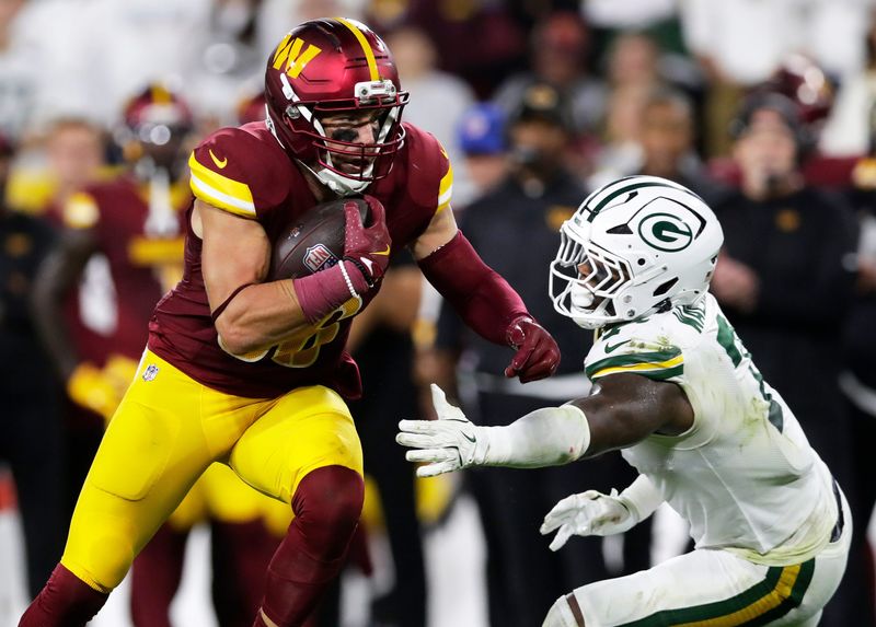 Tight end Zach Ertz (86) tallied 50 catches for 501 yards last season for the Washington Commanders, and has a brief history with the Lions coaching staff, joining the practice squad in January 2024.