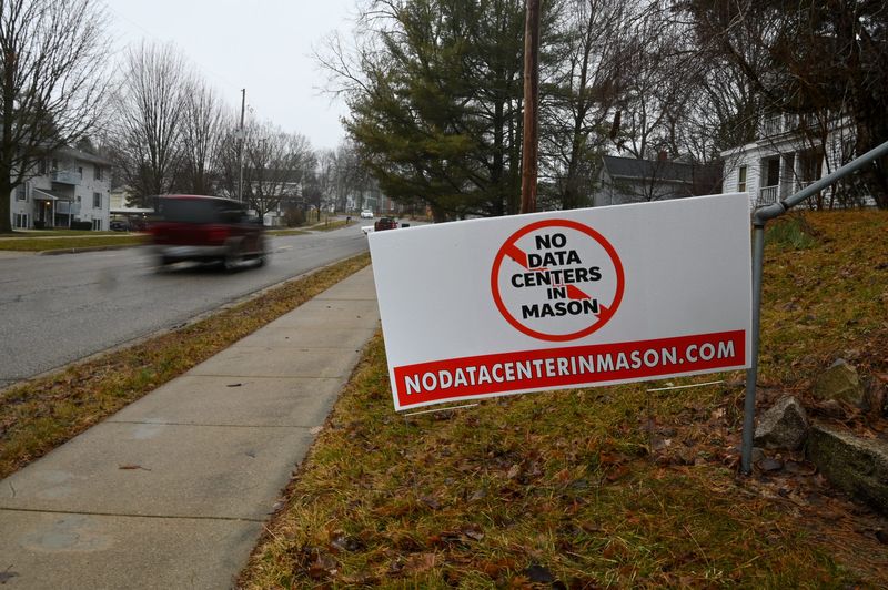 A sign in a Mason yard near the city limits, seen Thursday, March 5, 2026.