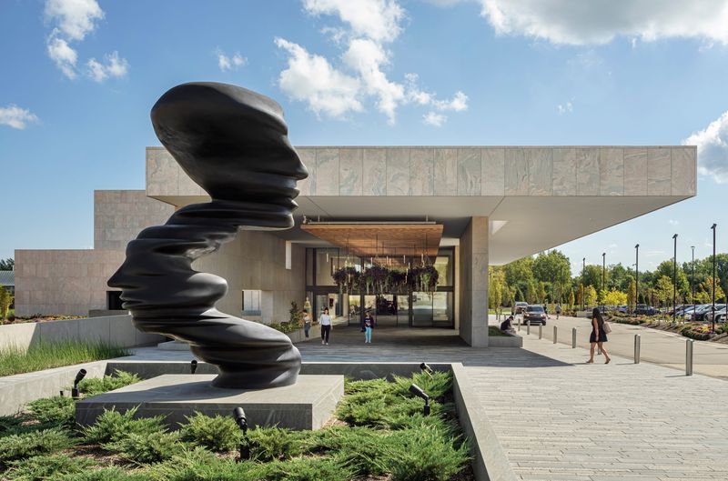 Tony Cragg’s “Bent of Mind” is popular sculpture at Frederik Meijer Gardens & Sculpture Park.