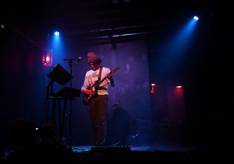 Drew Bartosik performs under the name Liquid Crystals at Ghost Light as part of the Hamtramck Blowout in Hamtramck, Mich. on Mar. 6, 2026.