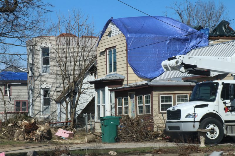 Home along Main Street in Three Rivers were heavily damaged by Friday's tornado. Hard-hit places included Menards, the Three Rivers Health Hospital campus, Huddlestun Lumber, facilities near Three Rivers Community Schools, Riverside Cemetery, as well as residential neighborhoods near downtown.