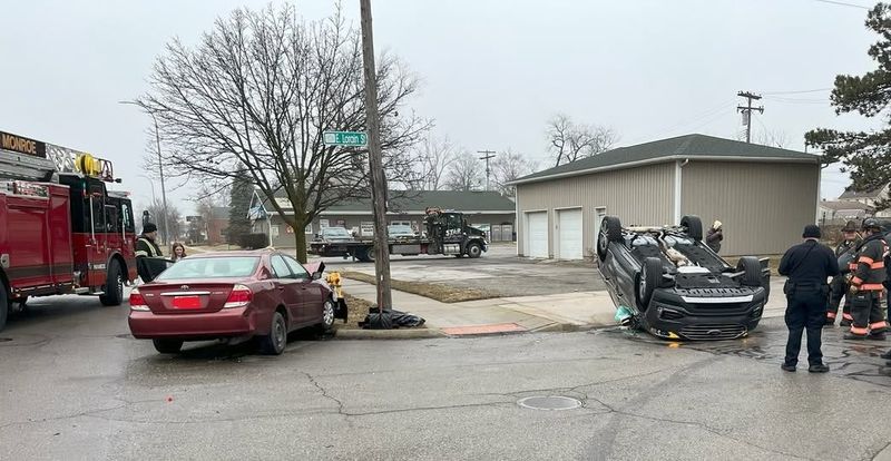 On March 9, 2026, at approximately 2:35 p.m., City of Monroe Public Safety responded to a rollover injury crash at the intersection of North Monroe and East Lorain streets.