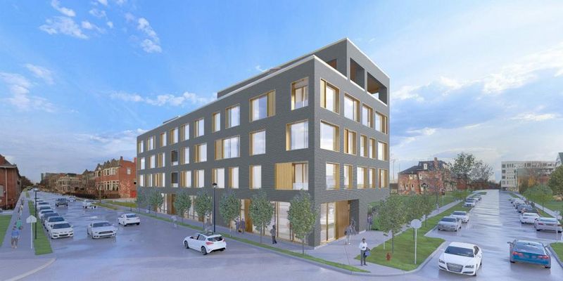 A rendering of Tee Grizzley's proposed development in Brush Park.