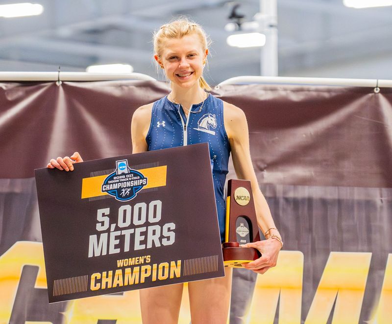 Hillsdale College's Allison Kuzma won the NCAA Division II Indoor Championship in the 5,000 meters on Friday, March 13, in Virginia Beach.