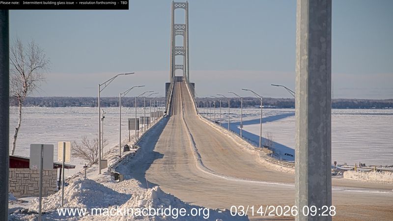 The Mackinac Bridge on Saturday, March 14, 2026.