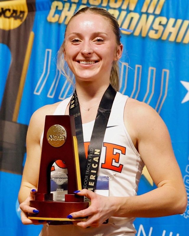 Hope's Sara Schermerhorn won the NCAA Division III national championship in the indoor 400 meters on Saturday, March 14, in Birmingham, Alabama.