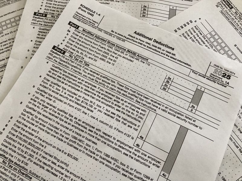 Schedule 1-A is a new, two-page, federal income tax form that must be filled out accurately and filed with 2025 tax returns that to claim new tax deductions on qualifying tip income, overtime, new car loan interest and a new deduction for many people 65 and older.