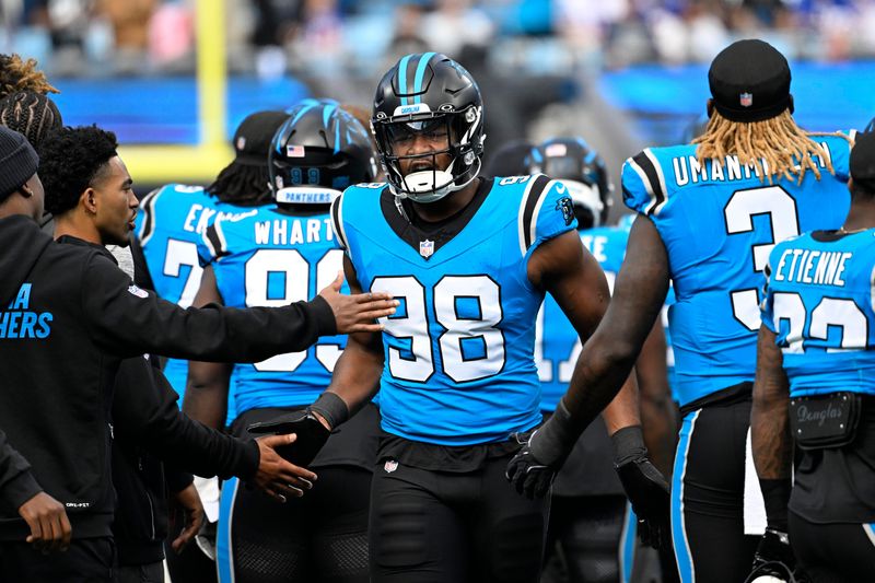 Former Panthers linebacker D.J. Wonnum (98) has reached an agreement to join the Lions on a one-year deal after working out for the team on Tuesday, his agency confirmed via social media.